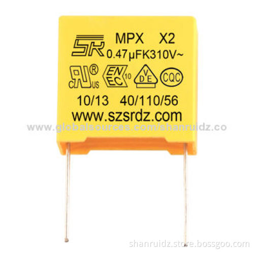 0.47uF 275V AC Class X2 Metallized Polypropylene Capacitor with 22.5mm Pitch